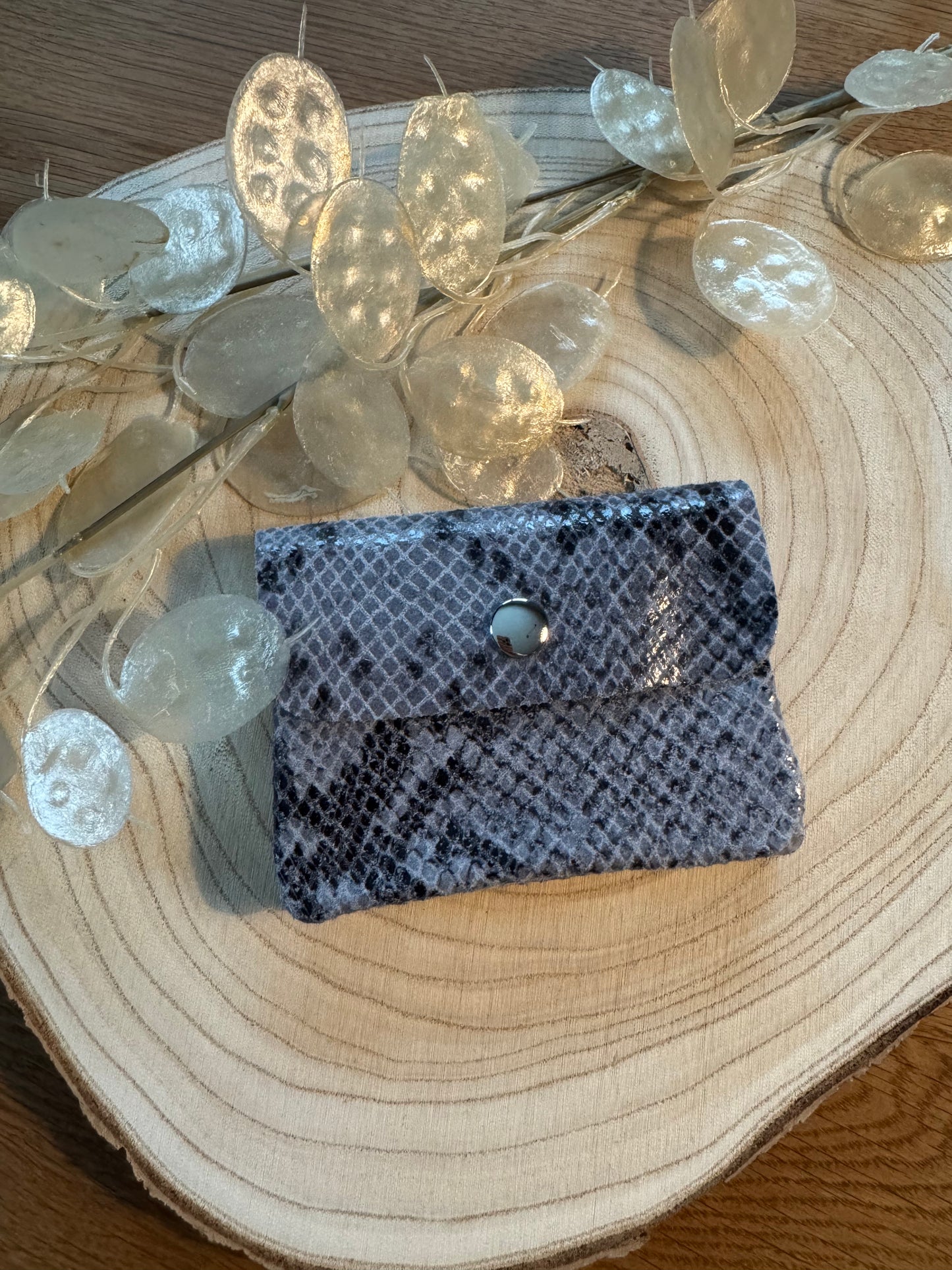 Geldbörse | klein | Croco-Optik | blau