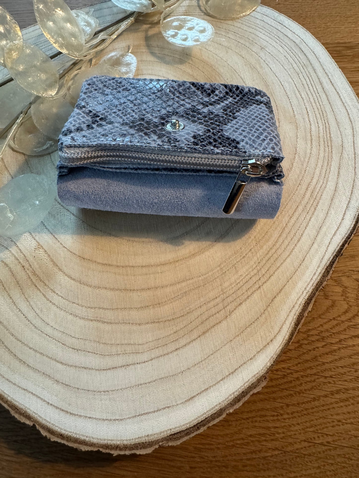 Geldbörse | klein | Croco-Optik | blau
