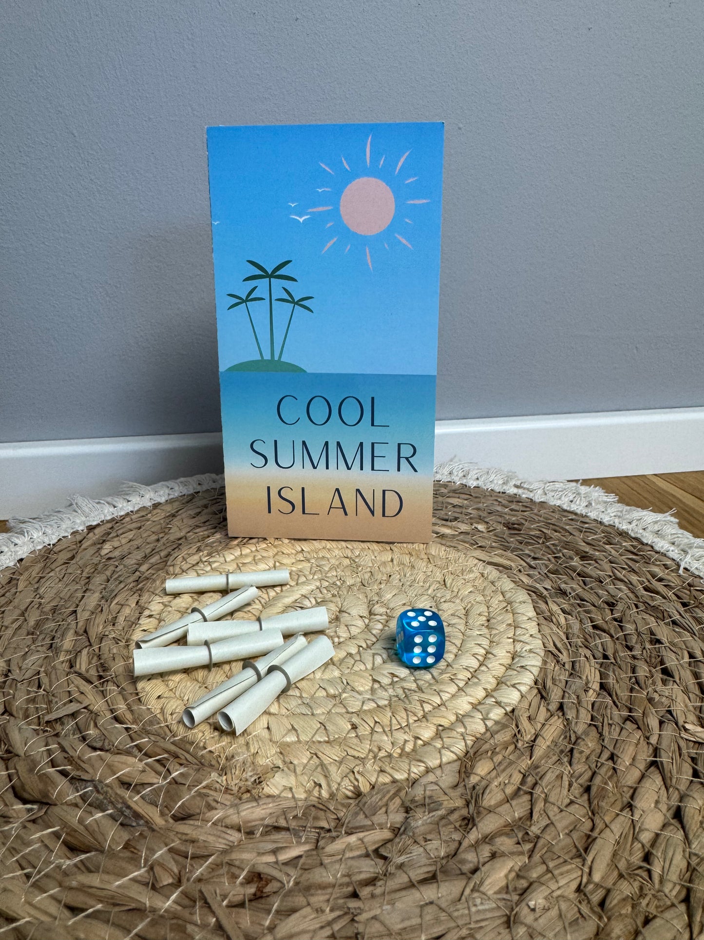 Sparchallenge „Cool Summer Island“ | 3er Klappkarte | Rubbeln, Lose & Würfeln