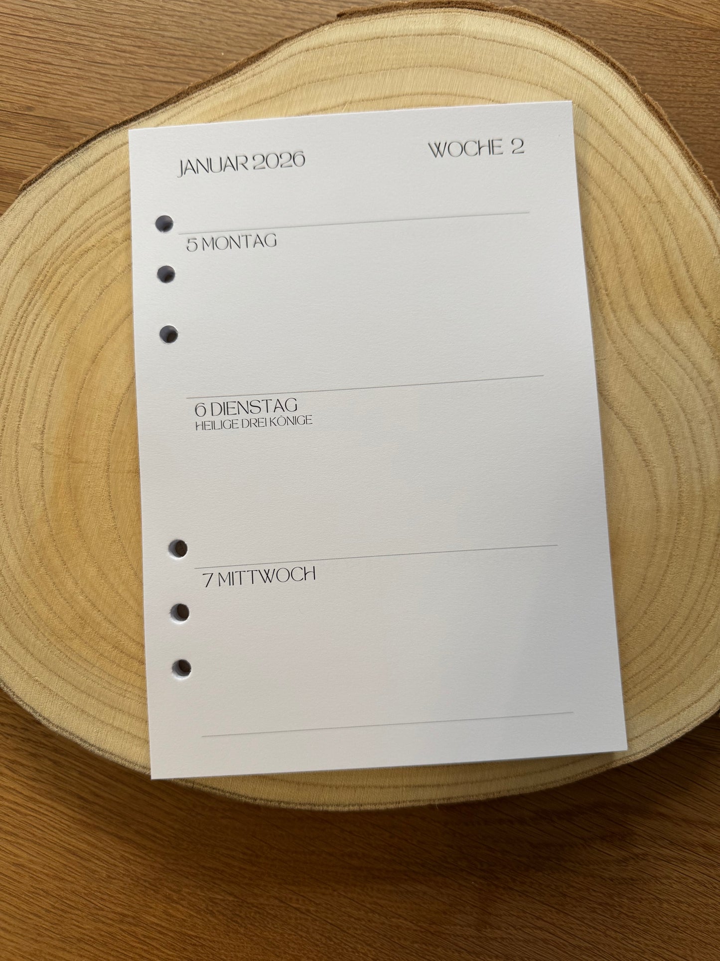 Kalender Einlagen 2026 | A5 & A6 | gelocht