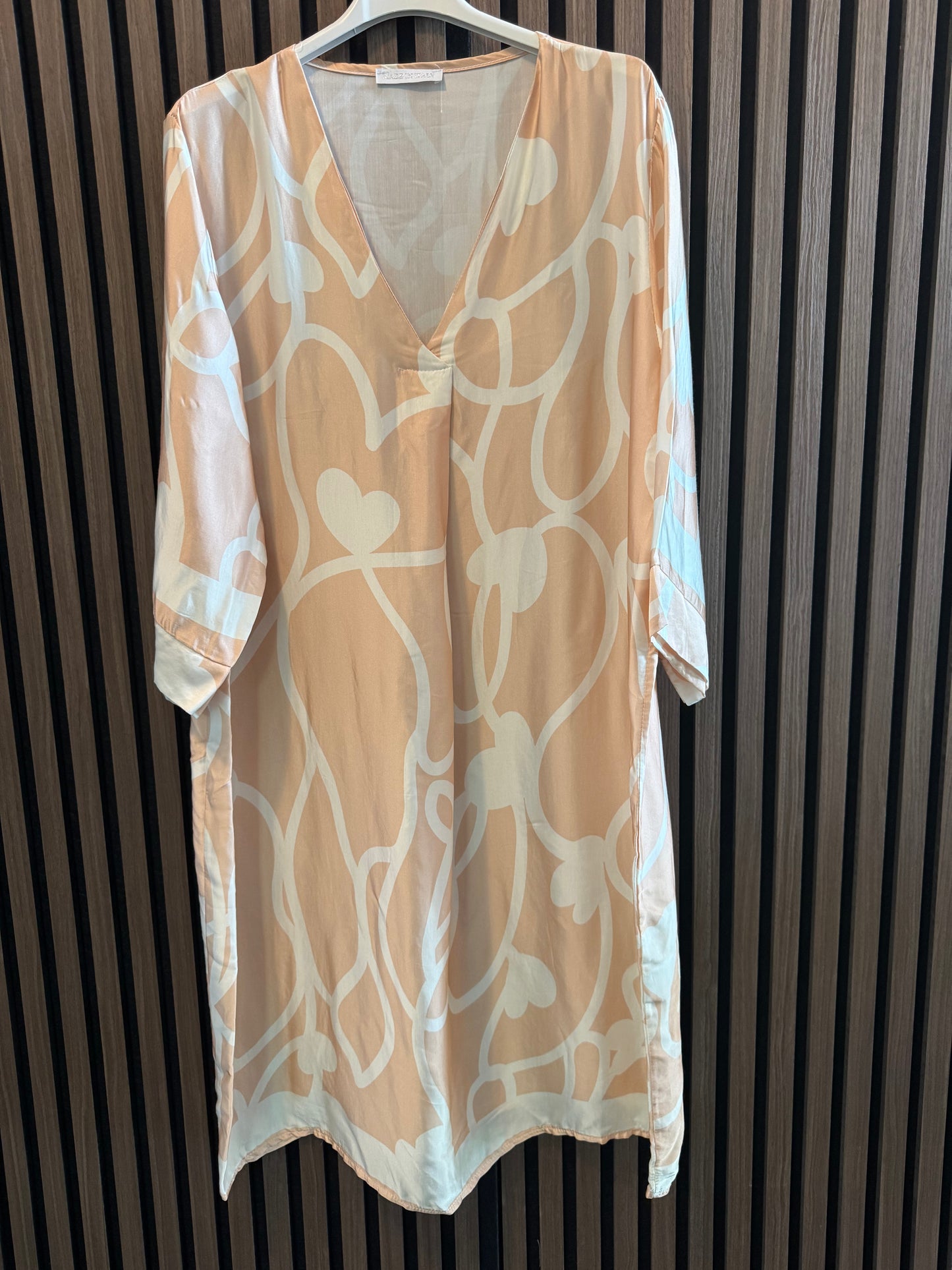 LEICHTES SOMMER KLEID | GEMUSTERT | BEIGE