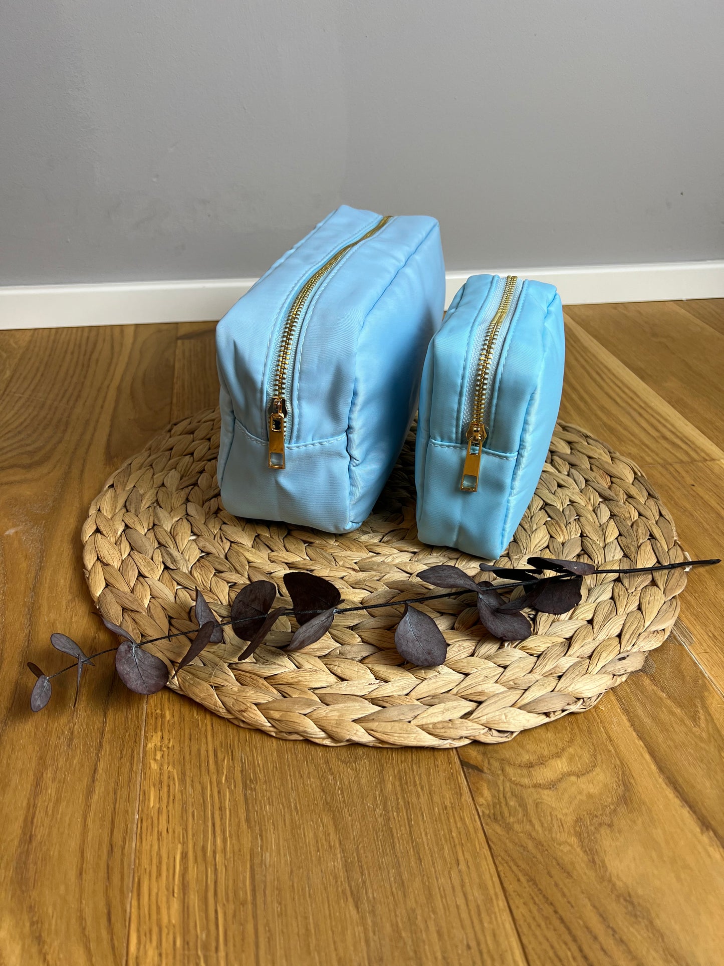 Kosmetiktaschen - Nylon - Farbe babyblau