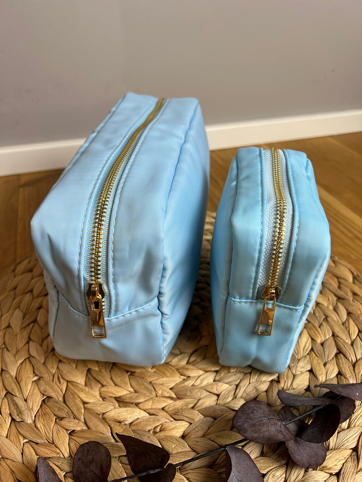 Kosmetiktaschen - Nylon - Farbe babyblau