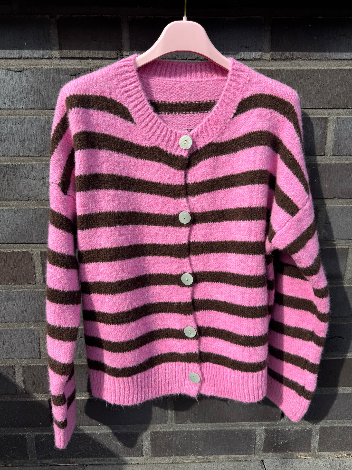 STREIFEN CARDIGAN | ROSA