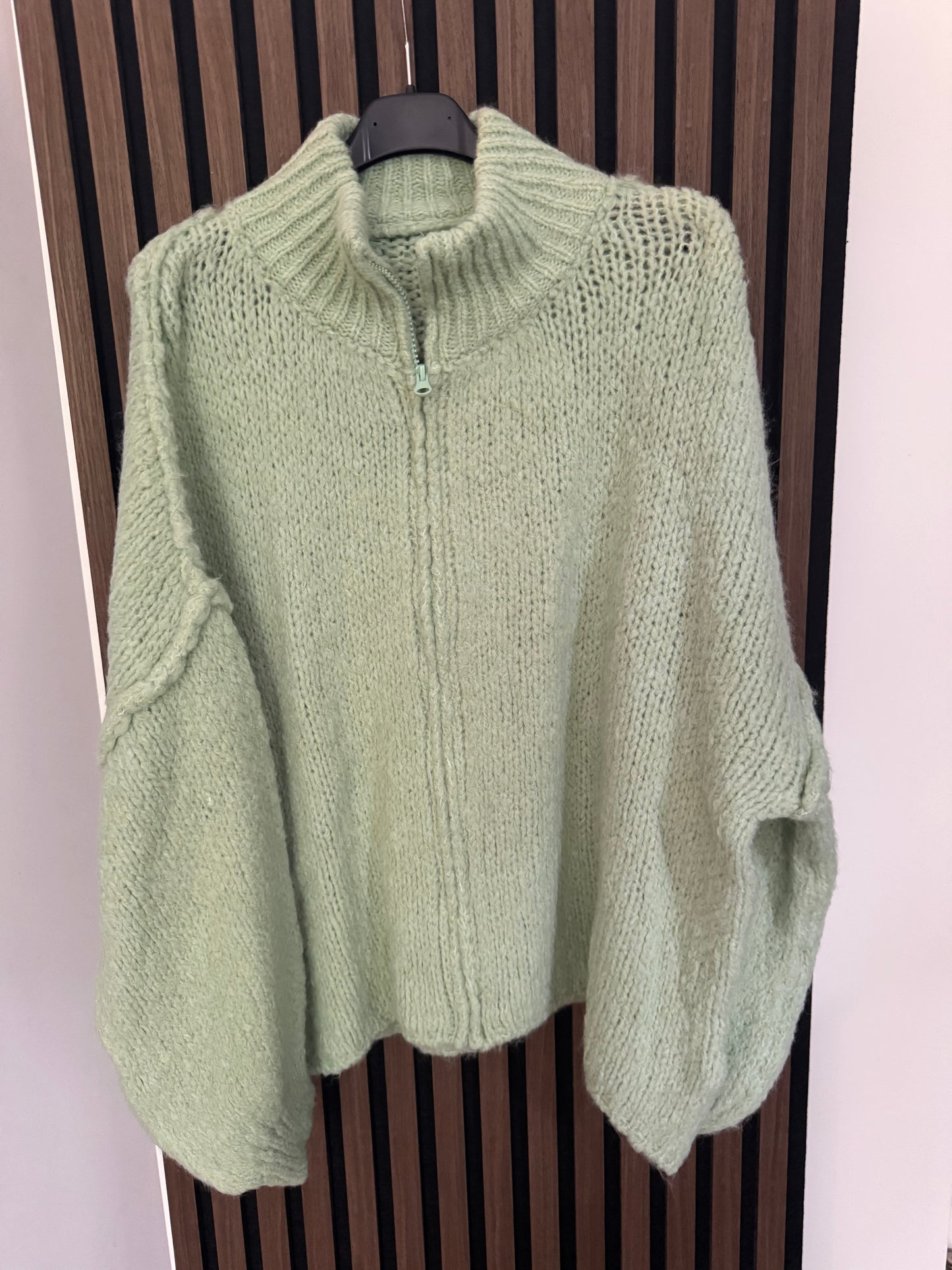KUSCHLIGER ZIPP CARDIGAN | SALBEI