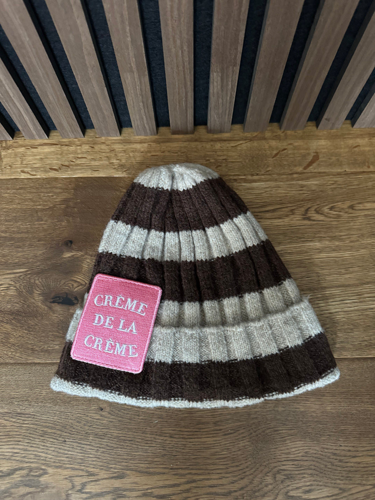 STREIFEN MÜTZE "CREME DE LA CREME" | TAUPE-BRAUN