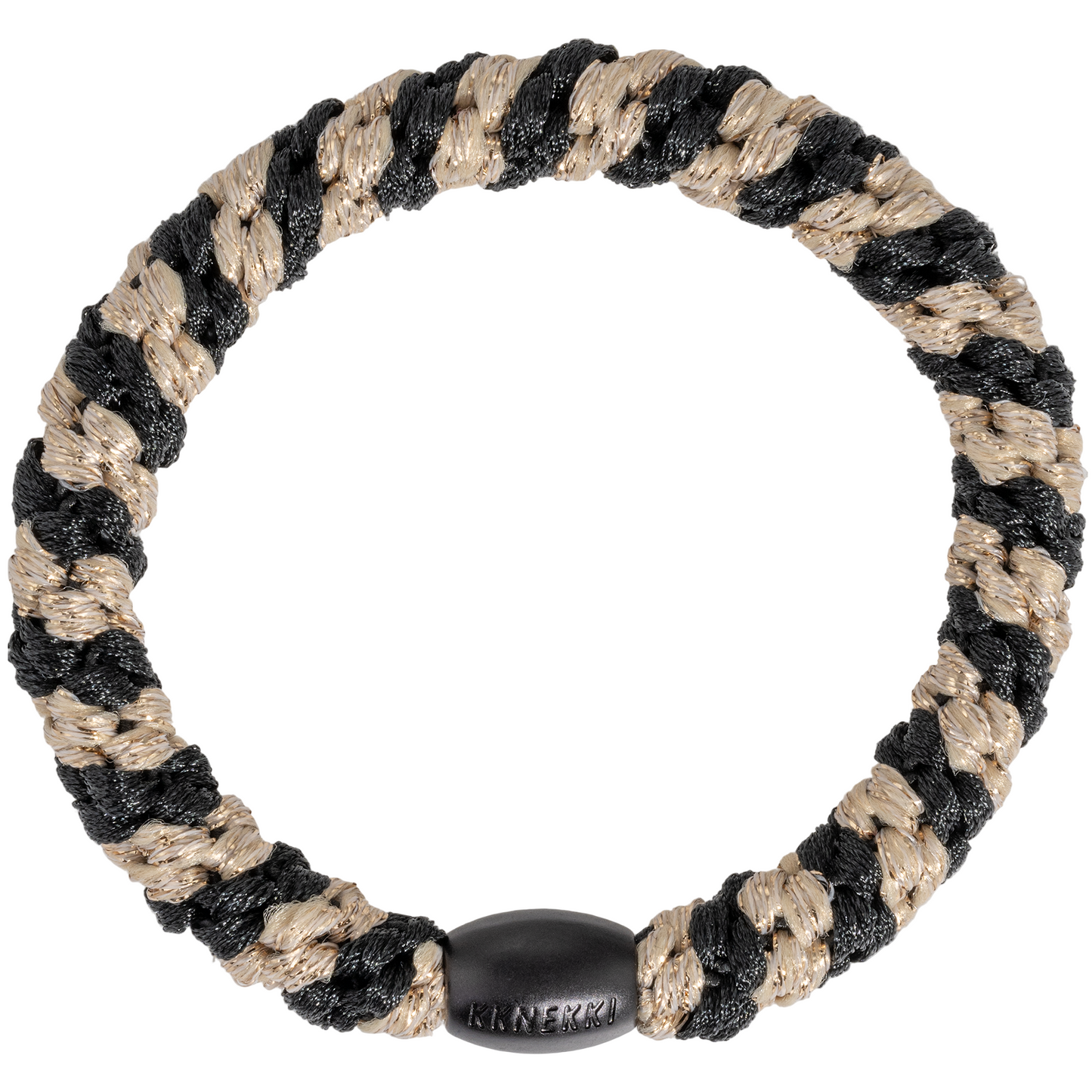KKNEKKI Original | Haargummi | Black-Beige Glitter Stripe