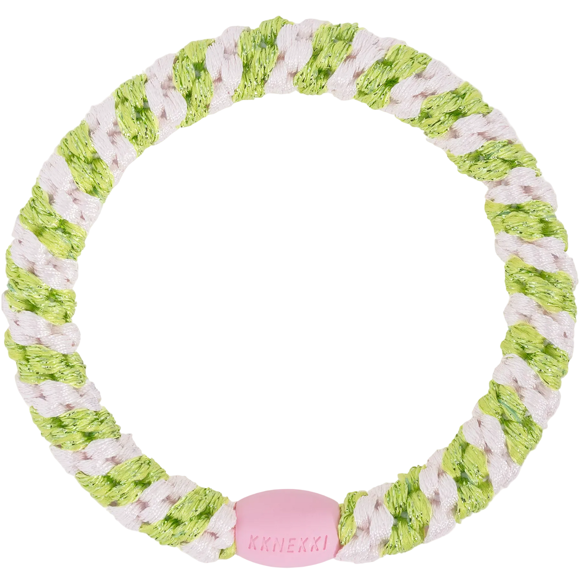 KKNEKKI Original | Haargummi | BALLET PINK LIME GLITTER STRIPE
