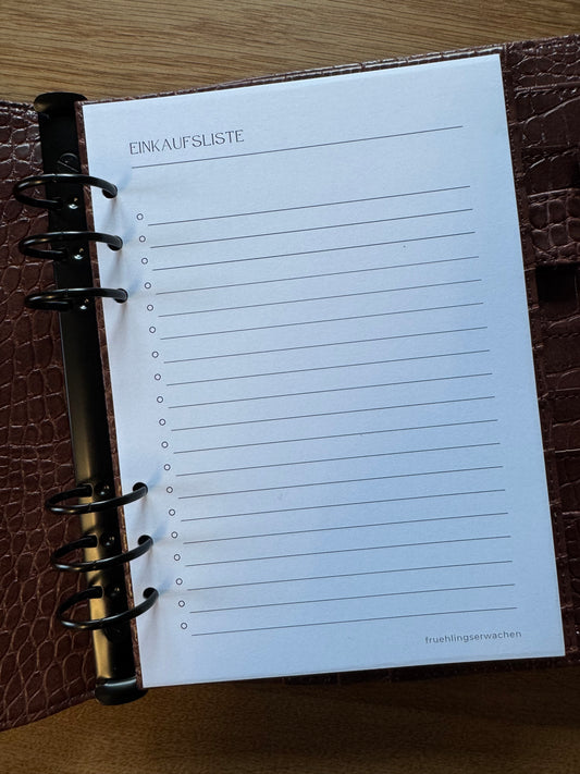 Einkaufsliste | A5 Ringbuch-Einlagen