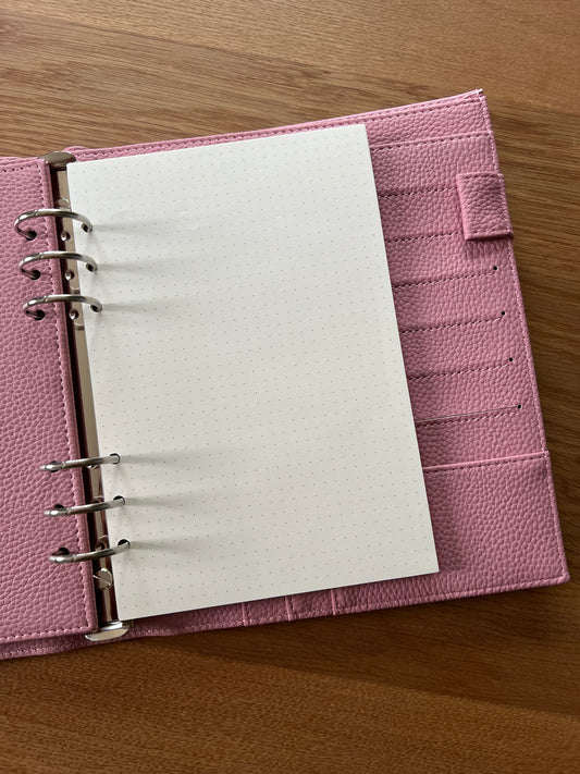 Papier-Einlagen für A5 Budget Binder | liniert | kariert | gepunktet