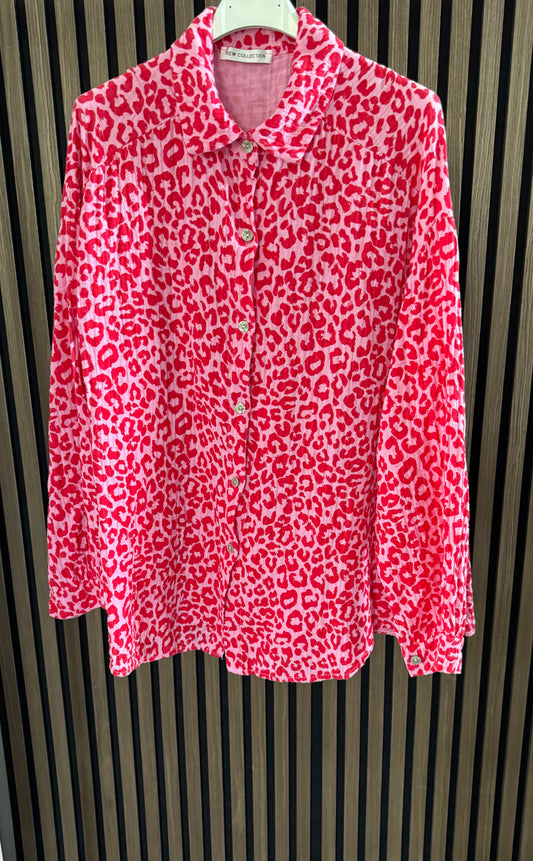 MUSSELIN BLUSE LEO | PINK