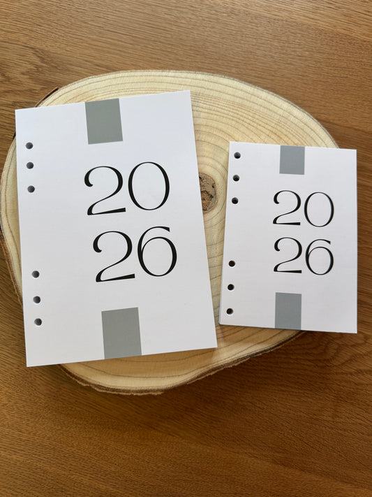 Kalender Einlagen 2026 | A5 & A6 | gelocht