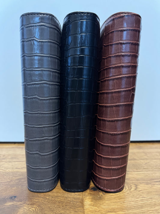A5 Ringbuch | Croco Optik | schwarze Details