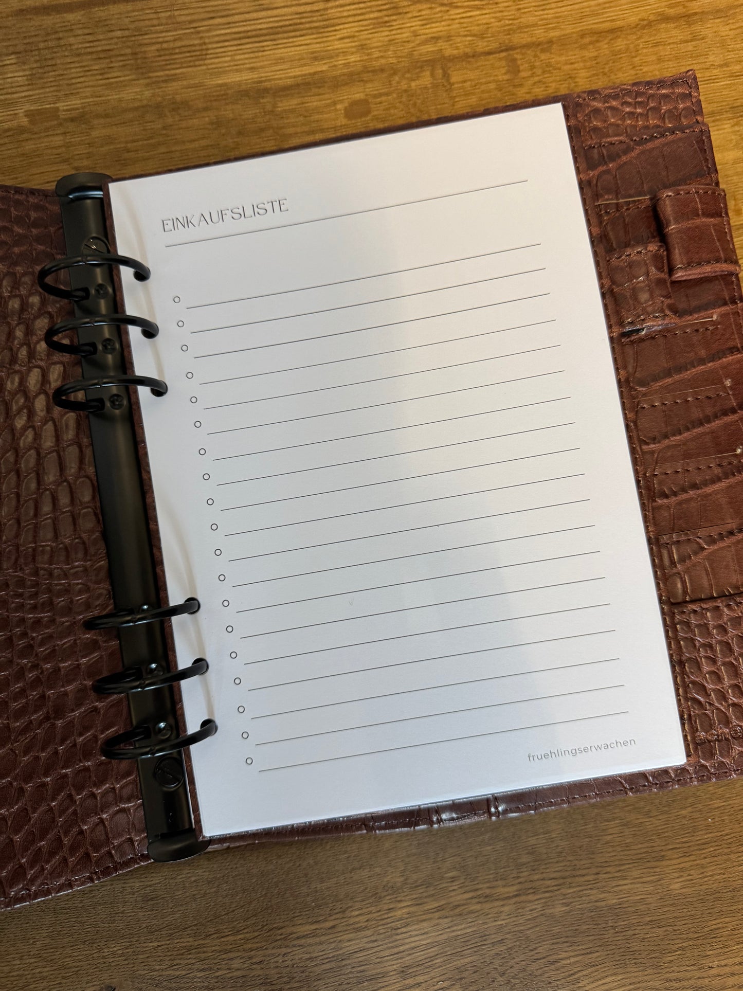 A5 Ringbuch | Croco Optik | schwarze Details