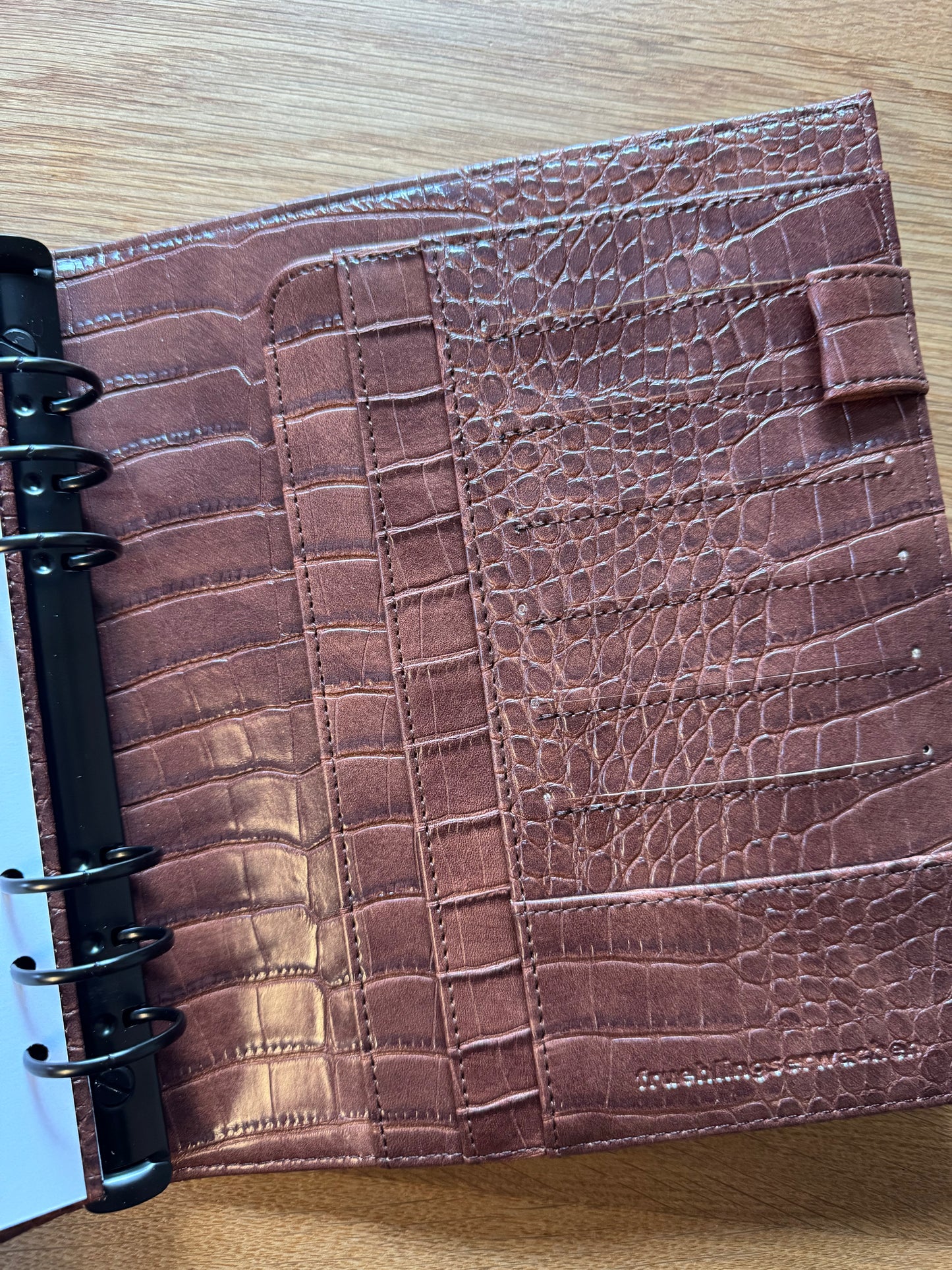 A5 Ringbuch | Croco Optik | schwarze Details