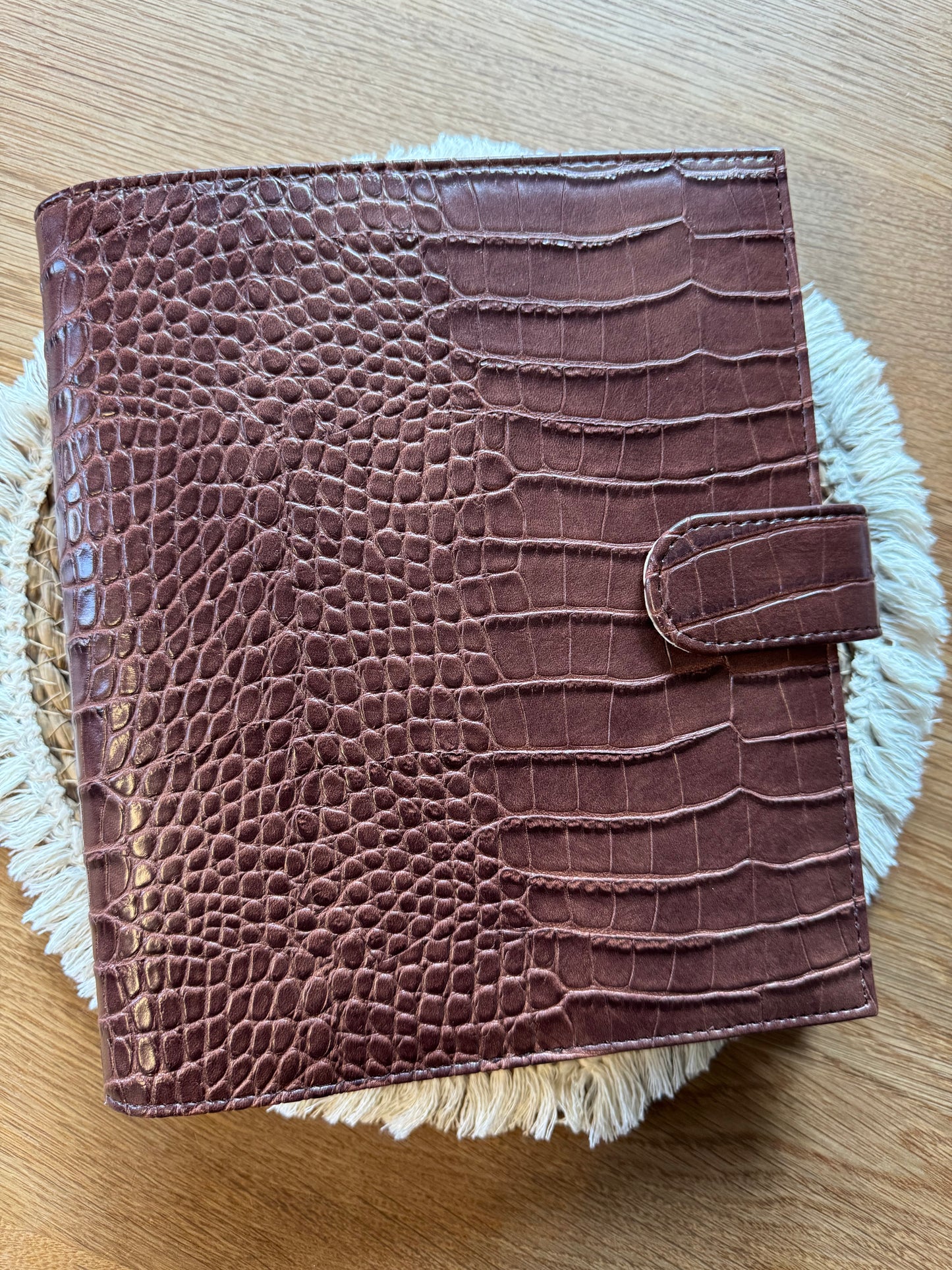 A5 Ringbuch | Croco Optik | schwarze Details