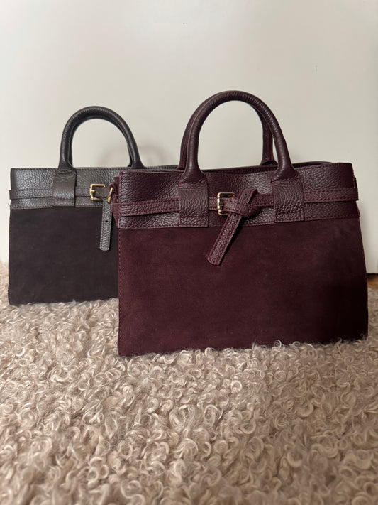 Handtasche LOUISE | Größe S | bordeaux & chocolate