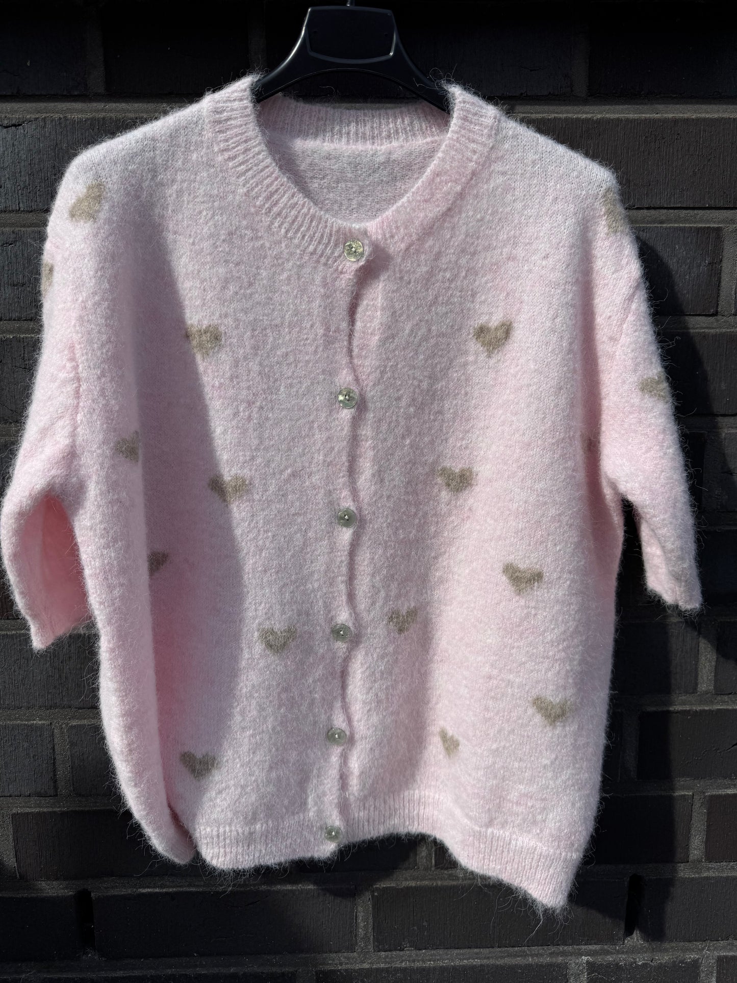 KURZARM CARDIGAN | HERZEN | ROSA
