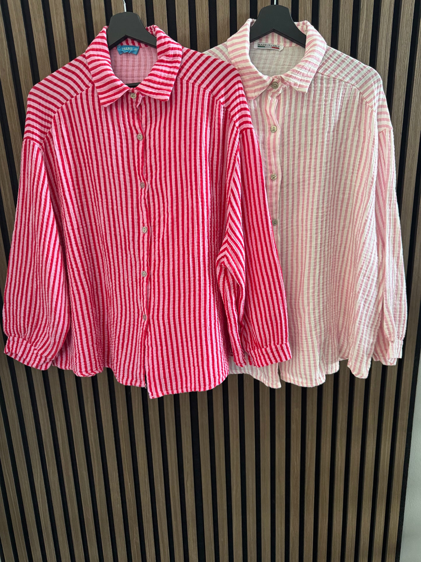 MUSSELIN BLUSE STREIFEN | PINK