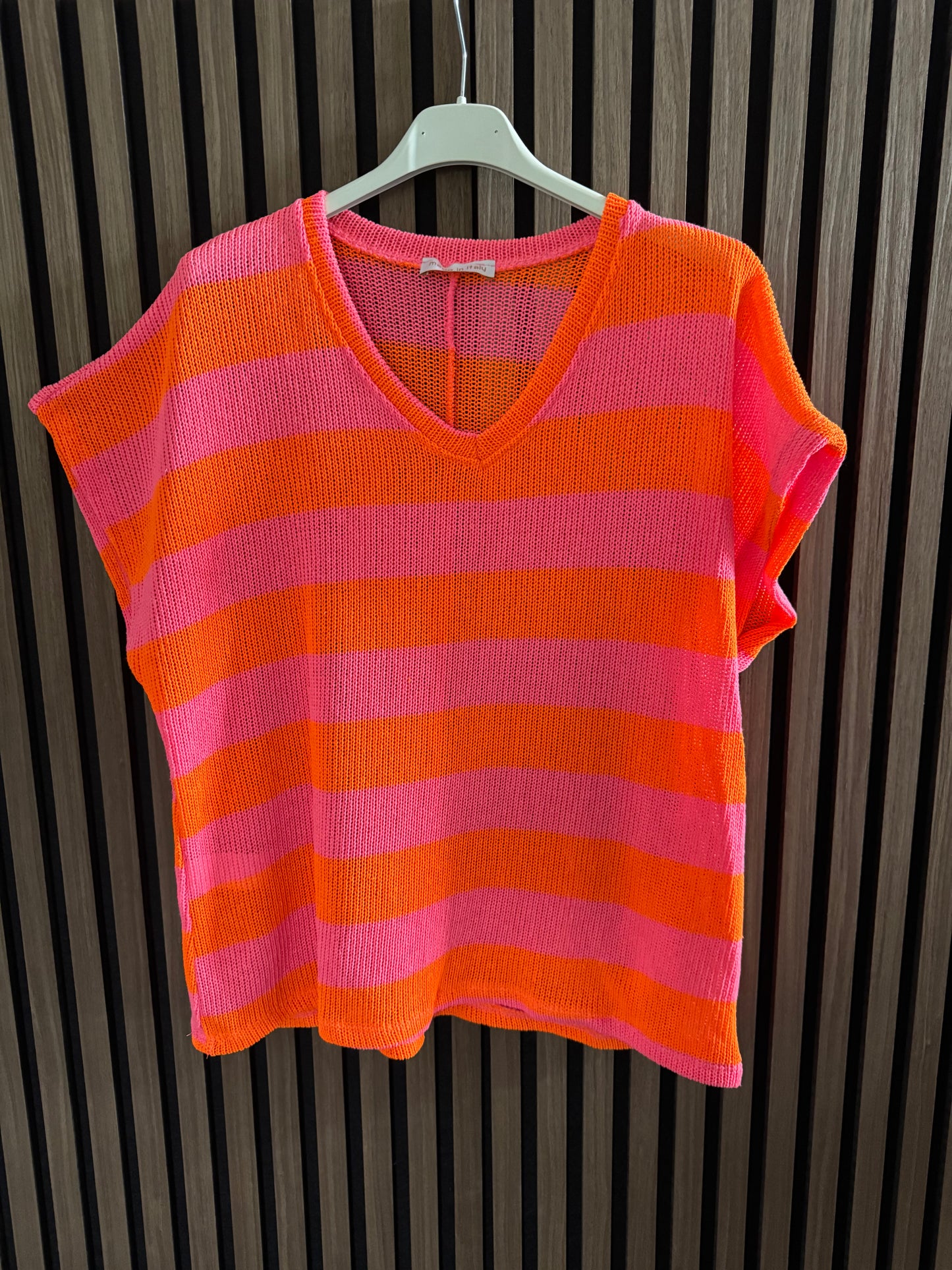 STRICK SHIRT | STREIFEN | PINK-ORANGE