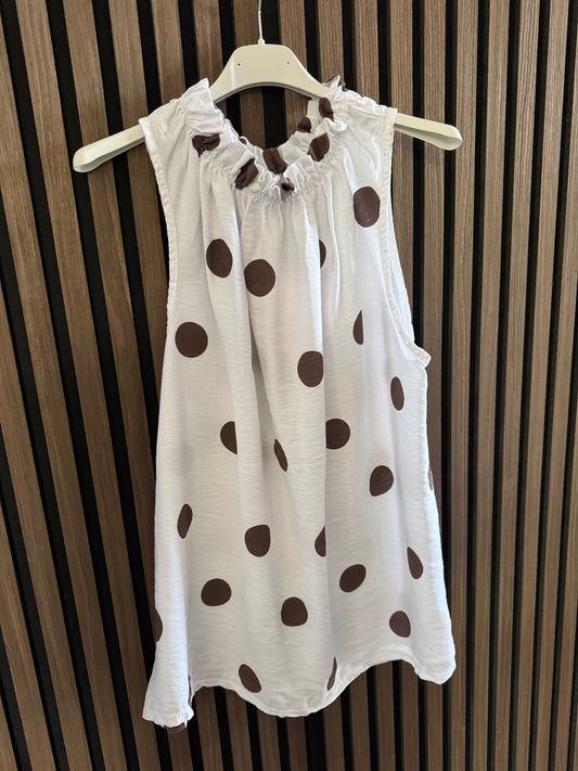 TOP | POLKA DOTS | RÜSCHEN AUSSCHNITT