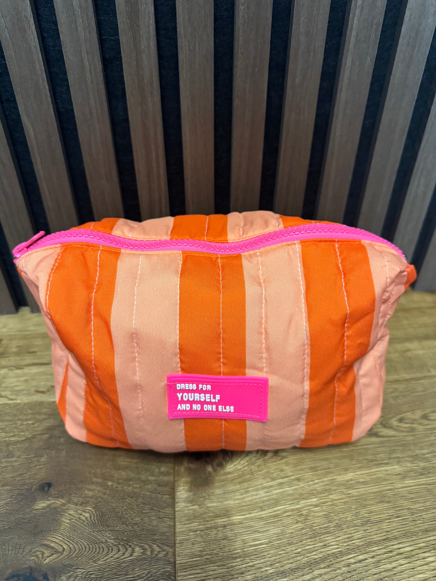 KOSMETIKTASCHE LILLY - STREIFEN - ORANGE