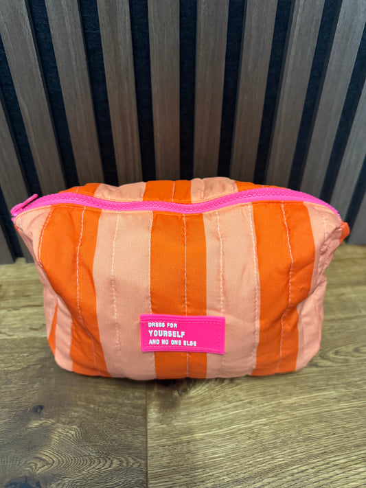 KOSMETIKTASCHE LILLY - STREIFEN - ORANGE