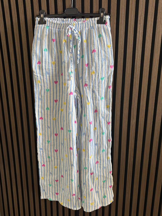 MUSSELIN HOSE | HERZCHEN | BLAU