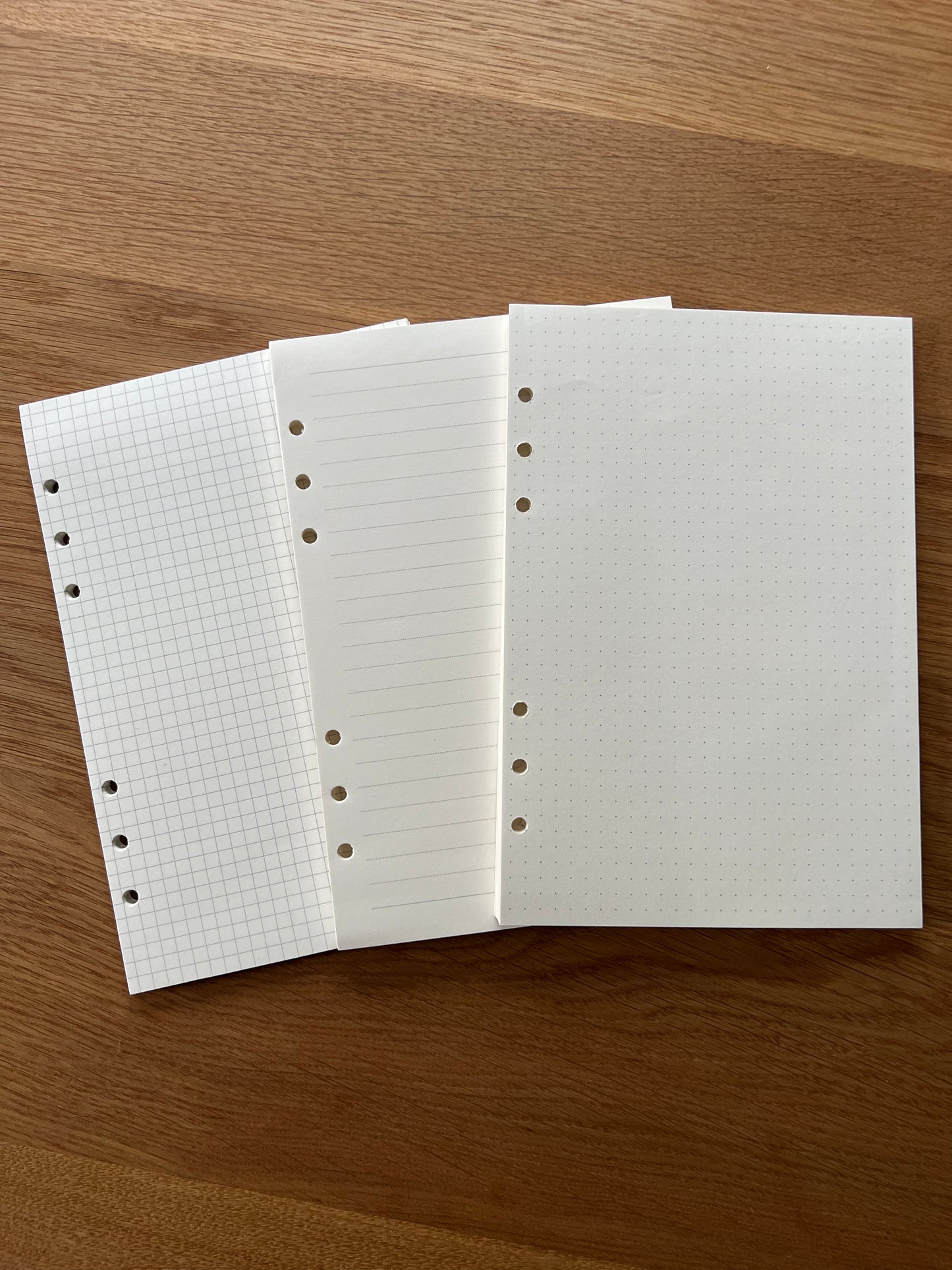 Papier-Einlagen für A5 Budget Binder | liniert | kariert | gepunktet