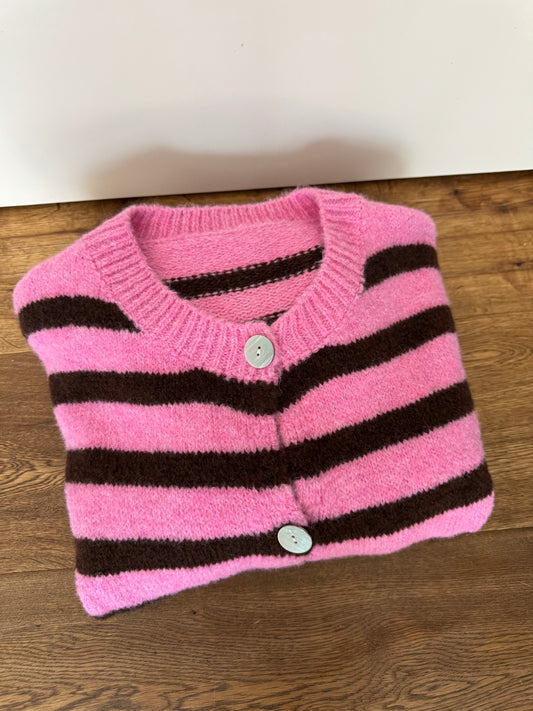 STREIFEN CARDIGAN | ROSA