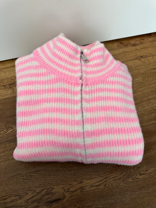 ZIPP CARDIGAN | ROSA / WEISS