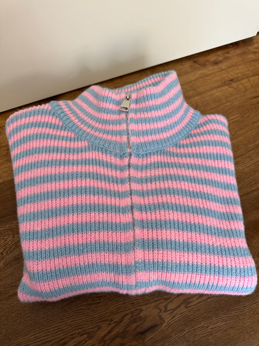 ZIPP CARDIGAN | HELLBLAU / ROSA