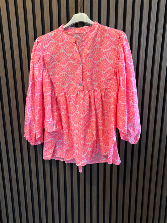 LEICHTE SOMMER BLUSE | PRINT | PINK