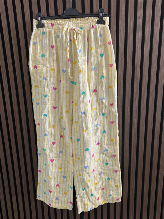 MUSSELIN HOSE | HERZCHEN | GELB
