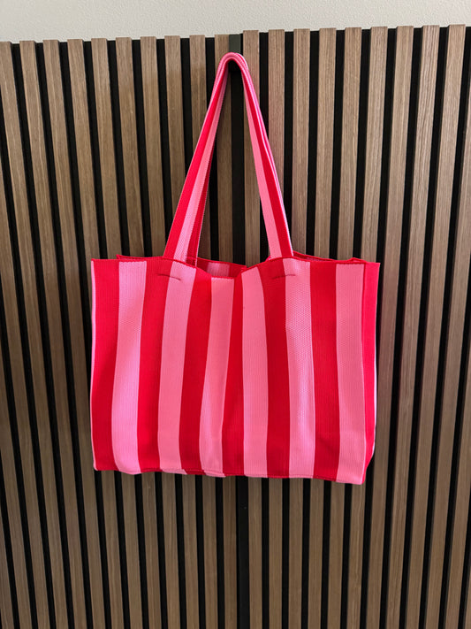 STRANDTASCHE SUMMER | STREIFEN | ROSA-PINK