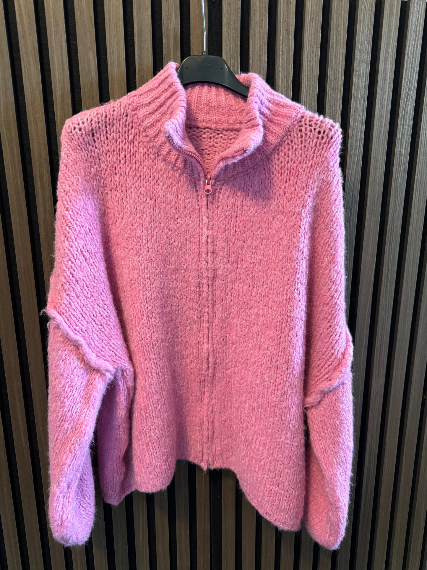 KUSCHLIGER ZIPP CARDIGAN | PINK