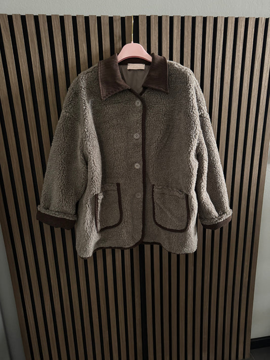 TEDDY JACKE MIT KNÖPFN | BRAUN