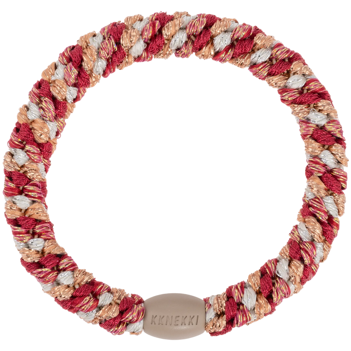 KKNEKKI Original |  Haargummi | MIX RASPBERRY IVORY GLITTER